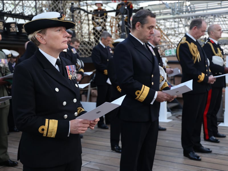 Pictured: Guests during the HMS Victory ceremony.