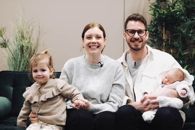 The Rev Lewis Dean with wife Louise, baby Winnie and two-year-old Norah.
