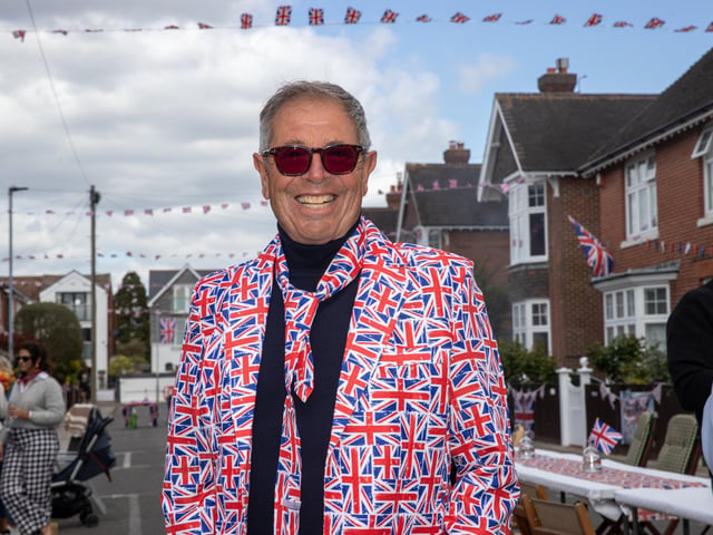 Paul Woolf, director of the Mary Rose, at the Burbidge Road VE Day street party. Photos by Alex Shute