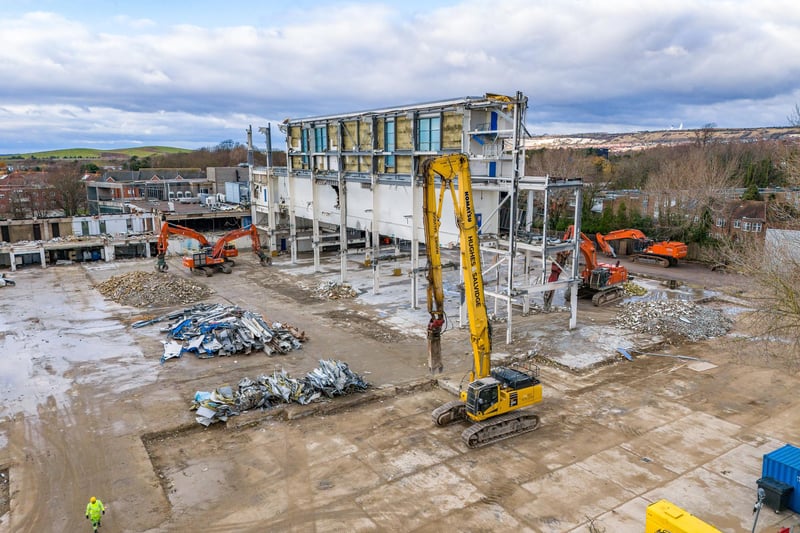 Demolition of the back of the site where the printing press and distribution area were is ongoing.