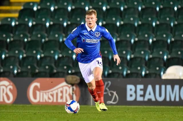 Andy Cannon found himself in the unusual role of left-sided winger in Pompey's 2-2 draw at Plymouth on Monday night. Picture: Graham Hunt/ProSportsImages