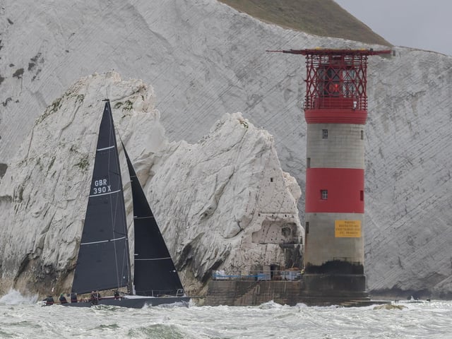 Passing the Needles lighthouse. Picture by Paul Smith