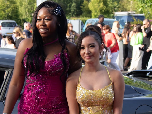 Pupils arriving at the Prom