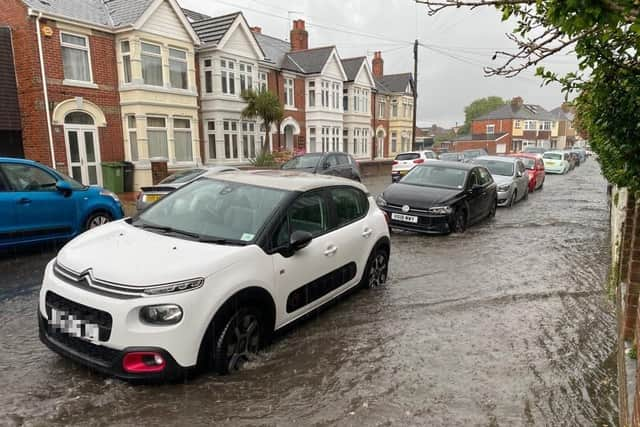 Residents of Salisbury Road in Cosham are calling for urgent action after flooding has hit their street. Picture: Lucy Heard