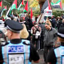 Rally in Victoria Park, Portsmouth, before a Portsmouth Palestine solidarity march calling for an immediate ceasefire in the Gaza-Israel war. Picture: Chris Moorhouse (jpns 181123-36)