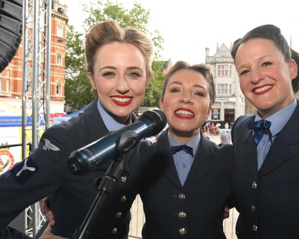 Singers from The D-Day Darlings performing on Armed Forces Day, 2023. Picture by David Lowndes