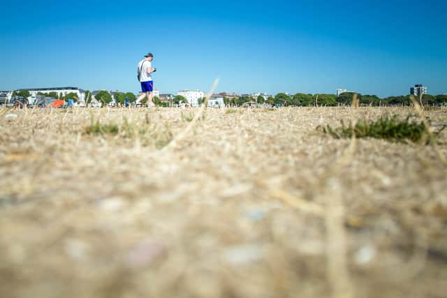 Drone captures images of Southsea during the heatwave in Southsea, Portsmouth on Thursday 11th August 2022. Picture: James Taylor/ Solent Sky Services