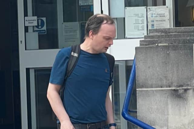 Phillip Jerome leaving Portsmouth Magistrates' Court after being handed a stalking protection order.
