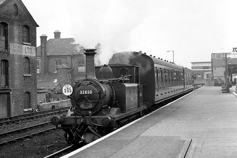 The last Hayling Billy prepares to leave Havant station in 1963.