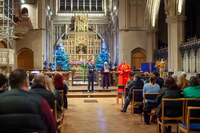 The ceremony at St Mary's church.