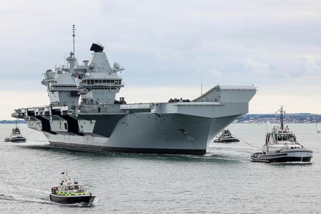 Pictured: HMS Prince of Wales sailing into Portsmouth. Picture: LPhot Edward Jones/Royal Navy.