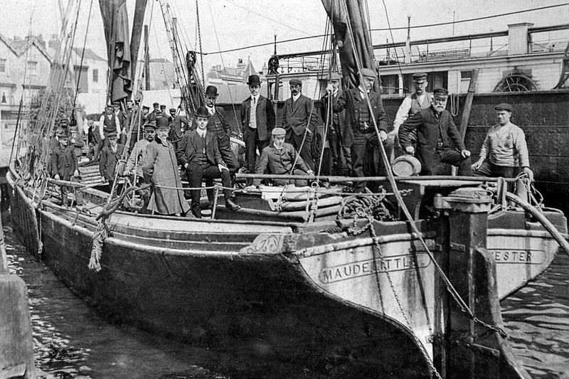 The telephone cable-laying boat at Gosport about 1905