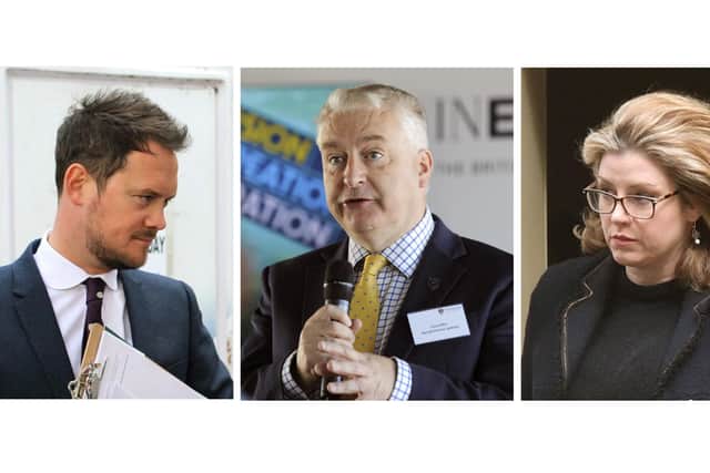 Stephen Morgan, Gerald Vernon-Jackson and Penny Mordaunt