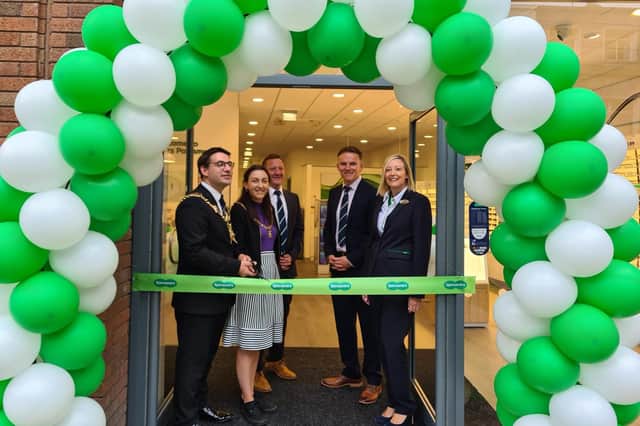 The Lord Mayor and Lady Mayoress at the opening of the new Specsavers branch in Commercial Road
