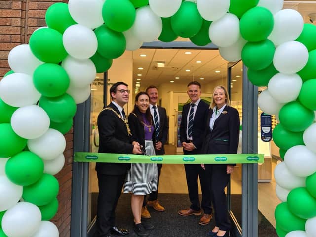 The Lord Mayor and Lady Mayoress at the opening of the new Specsavers branch in Commercial Road