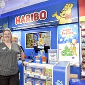 Haribo in Gunwharf Quays is set to open on Tuesday, November 7.Pictured is: Assistant manager Kieran Griffiths and store manager Sarah Tweedale.Picture: Sarah Standing (061123-722) 