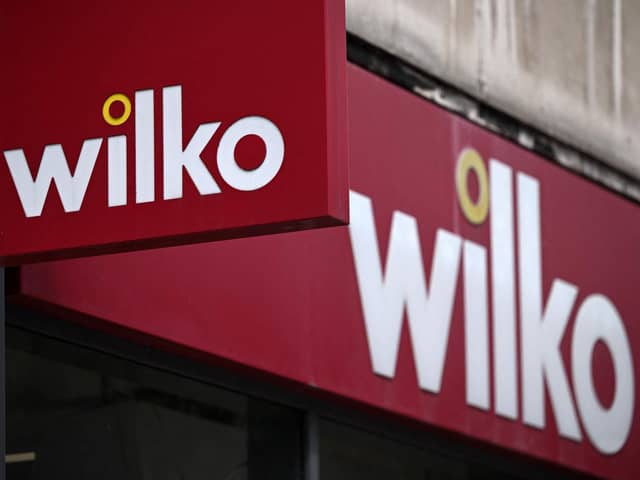 Signage outside a branch of the British high-street retail chain "Wilko". 

Photo by JUSTIN TALLIS/AFP via Getty Images