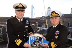 The Royal Navy hands over responsibility of NRF to the Turkish Navy onboard HMS Victory.