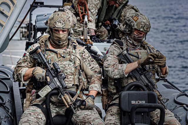 HMS Trent has been on patrol in the Gulf of Guinea. Pictured: Royal Marines from 42 Commando