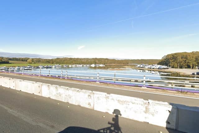 The M27 bridge that overlooks the River Hamble. Picture: Google