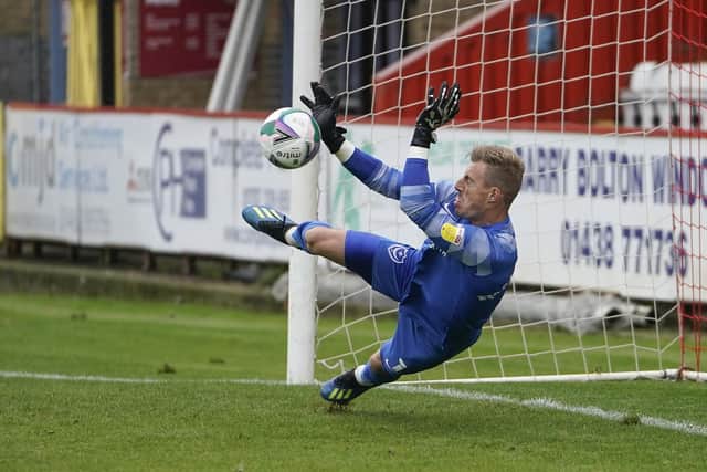 Craig MacGillivray was Pompey's hero at Stevenage after coming on as substitute. Picture: Jason Brown/ProSportsImages