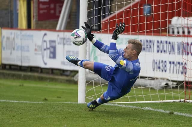 Craig MacGillivray was Pompey's hero at Stevenage after coming on as substitute. Picture: Jason Brown/ProSportsImages