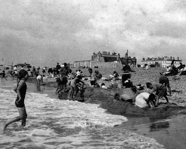 Childrens Sands, Hayling pre 1933. Hayling Island seafront, a sandy beach, before the pebbles replaced the sand.
