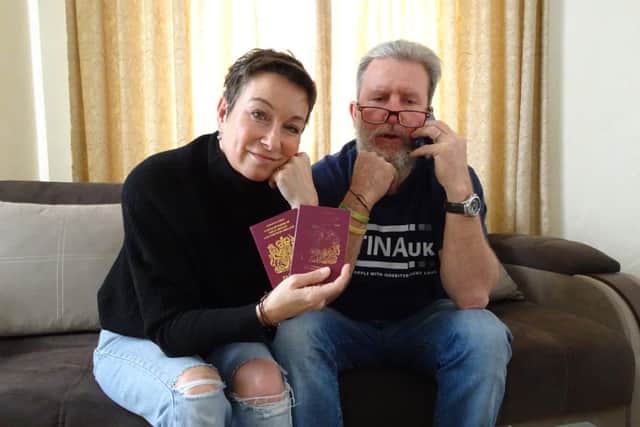 Julie Binnington and Robin Frape, originally from Gosport, pictured stranded in Georgia after most of the nation's flights were cancelled because of coronavirus.