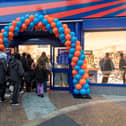 Customers stream into the new B&M store as it opens at 8am. Picture: Mike Cooter (301124)