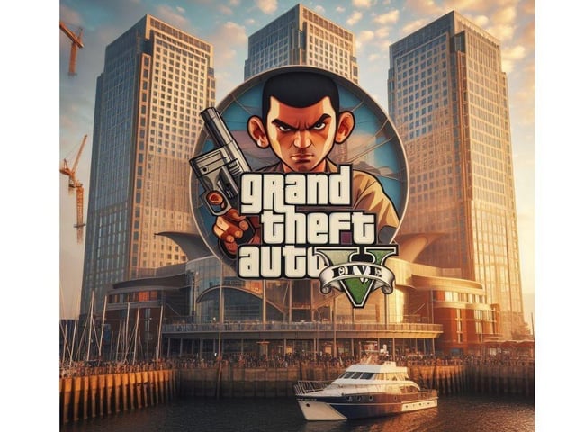 This is what Portsmouth would look like if it was in Grand Theft Auto. 
Picture credit: Bing Image Create