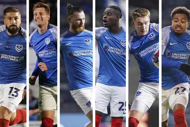 From left: Kieron Freeman, Joe Pigott, Ryan Tunnicliffe, Jay Mingi, Ronan Curtis and Josh Koroma.