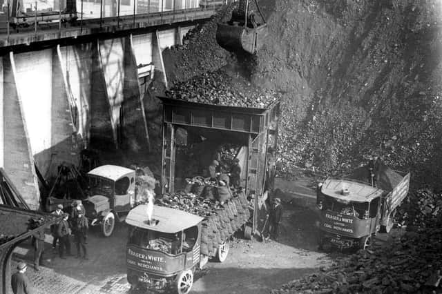 Inside one of the coal hoppers at the Camber, Old Portsmouth. It was unloaded from a collier and then on to lorries. Picture: Mick Franckeiss collection.