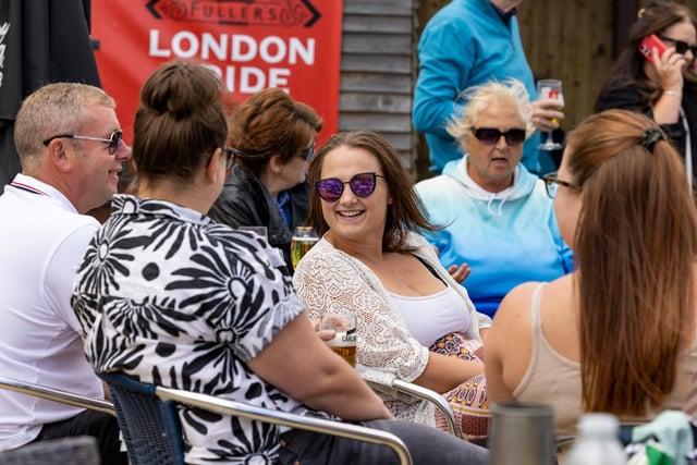 Attendees enjoying the event at The Lifeboat Inn which raised raise money for Guide Dogs in memory of May Fordham.