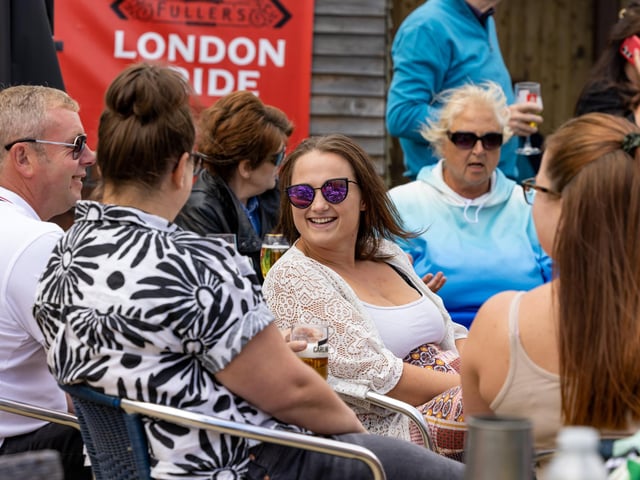 Attendees enjoying the event at The Lifeboat Inn which raised raise money for Guide Dogs in memory of May Fordham.