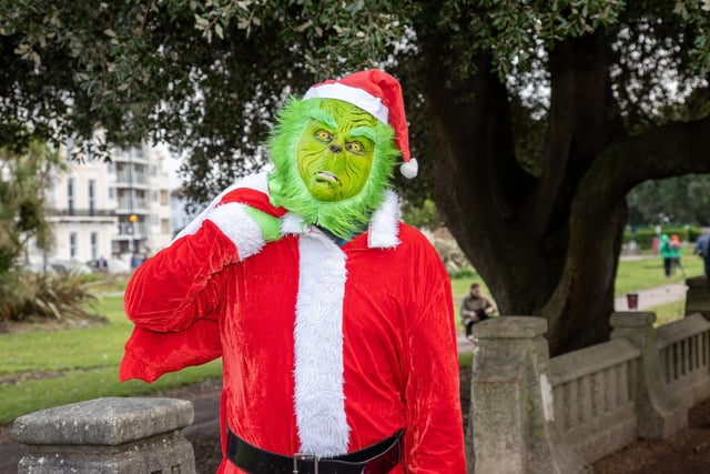 Pictured - Euan Crooks as The Grinch.