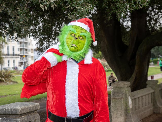 Pictured - Euan Crooks as The Grinch.