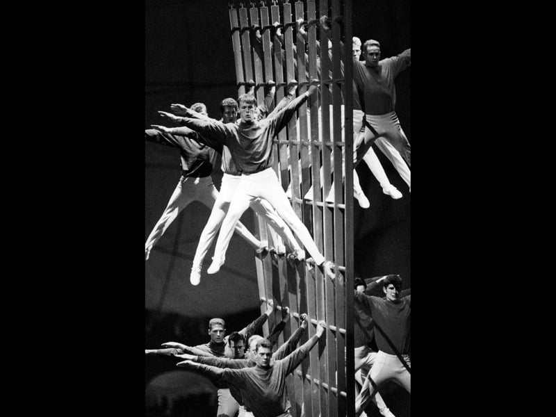 Sailors from HMS Sultan Royal Naval school in school in Gosport perform the window ladder at the Royal Tournament in Earls Court, 1993. The News PP5158
