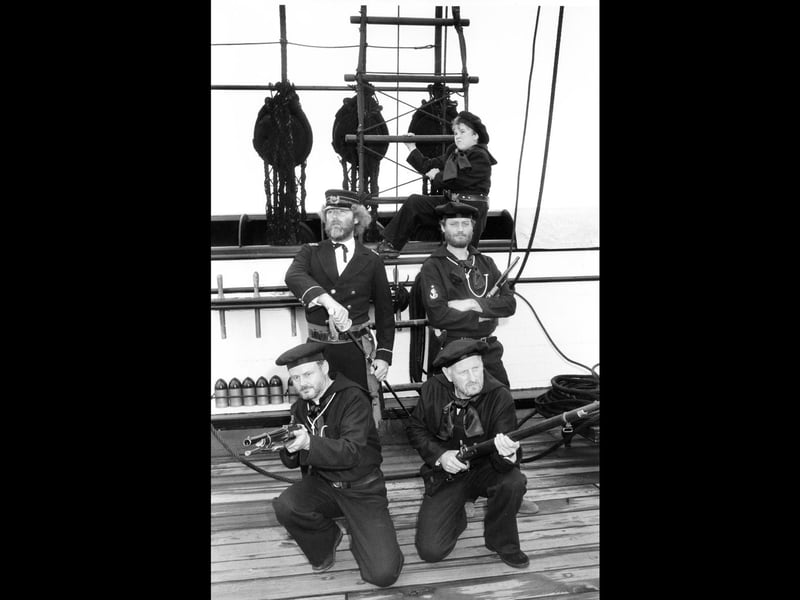 A historical re-enactment aboard the HMS Warrior in August 1990. The News PP4337