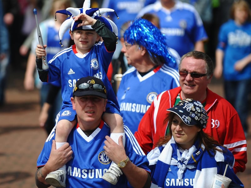 Pompey fans prior to the 2010 FA Cup final against Chelsea at Wembley in May 2010. Photo by Laurence Griffiths/Getty Images