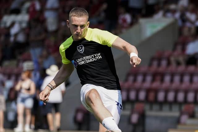 Ronan Curtis was named on the bench for Pompey's recent trip to Cheltenham but replaced Michael Jacobs on 71 minutes at Whaddon Road Picture: Jason Brown