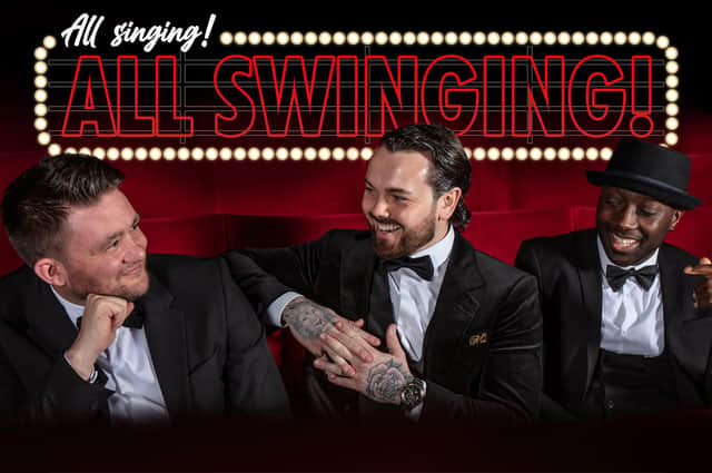 Ray Quinn stars in All Singing, All Swinging at The Kings Theatre on September 3, 2021, alongside Shane Nolan and Nick James