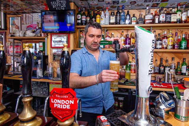 Tom Yaman, pub landlord of Duke of Devonshire is finding it hard to recruit people for his pub.
Pictured: Tom Yaman at the Duke of Devonshire, Portsmouth on 7 May 2021
Picture: Habibur Rahman