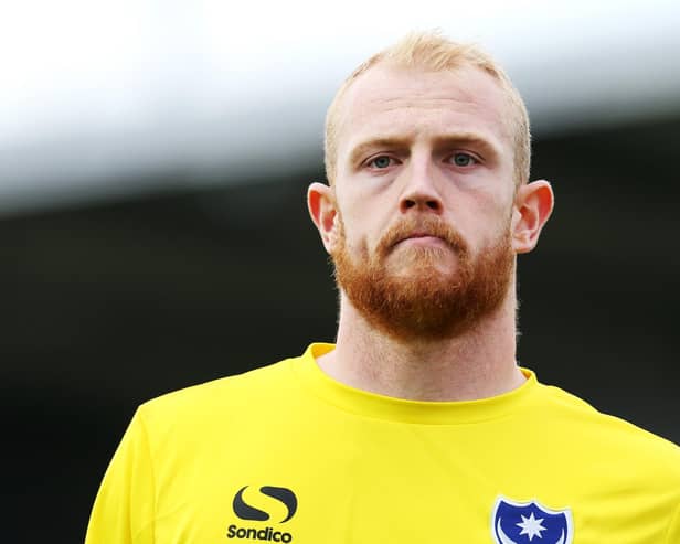 Former Pompey goalkeeper Aaron McCarey was sent off for lashing out at his Glentoran team-mate   picture: Joe Pepler