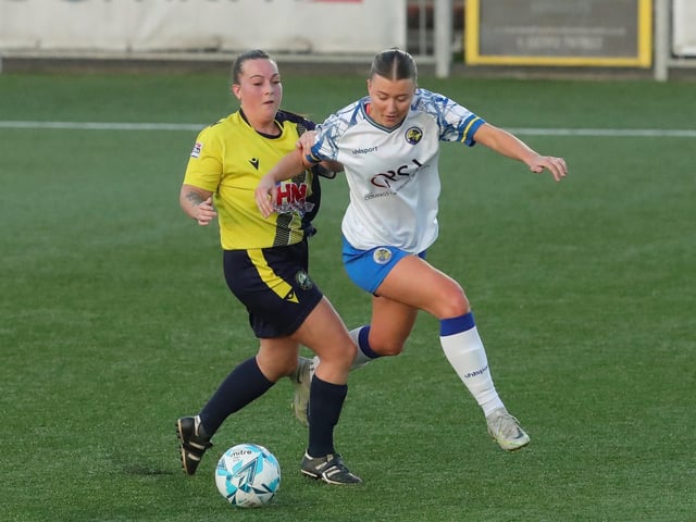 Hawks' Sarah Butterworth, right. Picture by Dave Haines