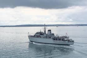 HMS Chiddingfold is back on patrol in the Middle East alongside Saudi Arabian forces following a crash in January involving HMS Bangor. Picture: Tom Cotterill