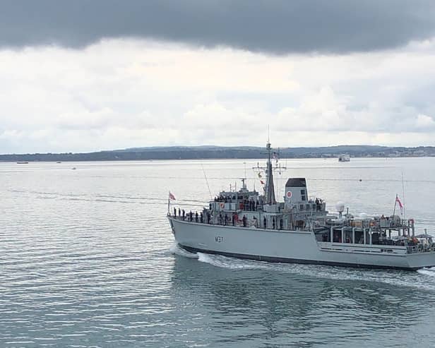 HMS Chiddingfold is back on patrol in the Middle East alongside Saudi Arabian forces following a crash in January involving HMS Bangor. Picture: Tom Cotterill