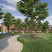 Artist's impression of what the view from Knowle Road across Welborne Park will look like