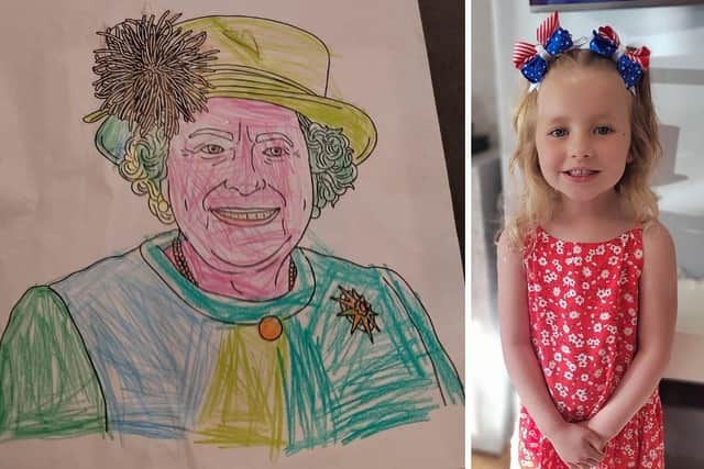 Lucy Purkiss's daughter Pippa coloured in an accurate likeness of the Queen
Picture: Lucy Purkiss