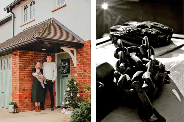 Andy Barwell from Portsmouth has limb girdle muscular dystrophy, and is one of 50 people with different muscle-wasting conditions who are featured in the Reflections in Colour exhibition reflecting on how the pictures make them feel. Pictured: Andy and his family, and right is Sun and Chains