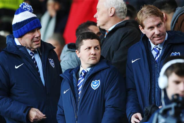 Owners Tornante last attended a Pompey match in February 2020, when Michael Eisner, Andy Redman and Eric Eisner were present at Fratton Park for a 2-0 success over Sunderland. Picture: Joe Pepler